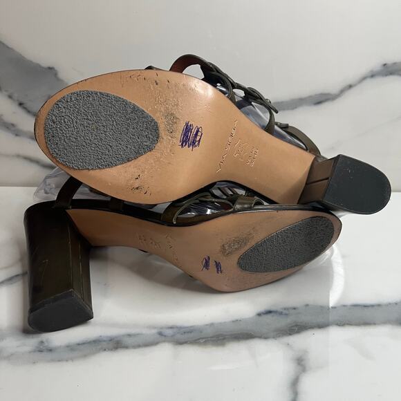 Via Spiga Women's Olive Leather Federica Gladiator Sandals Sz 10 Strappy - Picture 7 of 7